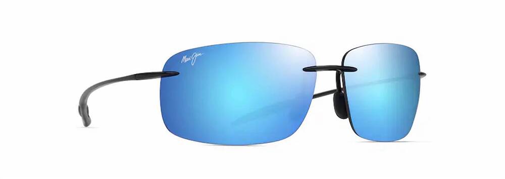 NEW MAUI JIM unisex breakwall polarized sunglasses in shiny black/blue hawaii